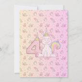 エンチャント・ユニコーン – 4th Birthdayパーティの招待状 招待状 (裏面)