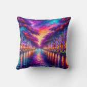 「エンチャント・リバーウォーク：サン・アントニオの夕べ・グロー」 クッション (裏面)