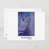 エンチャントMykonosギリシャ階段ビュー ポストカード (正面/裏面)