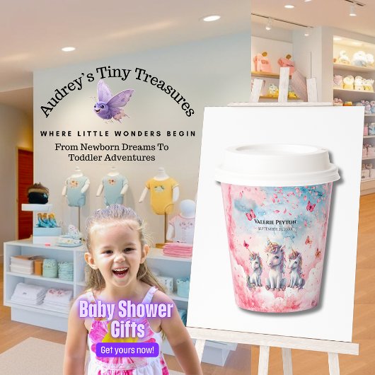 エンチャントUnicornベビーシャワー紙カップ 紙コップ