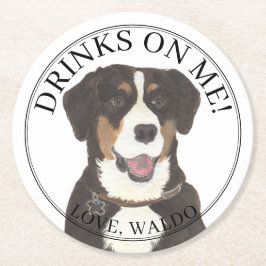 エンツレパーソナライズされたブチャーマウンテンドッグ結婚ズ ラウンドペーパーコースター