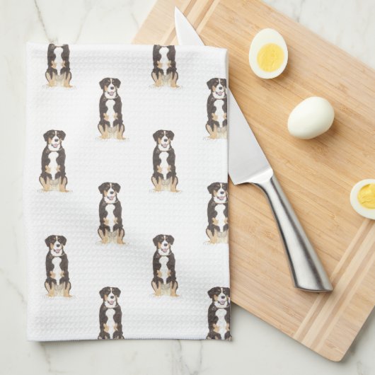 エンツレブチャーマウンテンドッグ キッチンタオル (四つ折り)