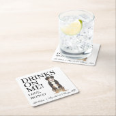 エンツレブチャーマウンテン結婚ドッグ スクエアペーパーコースター (インサイチュ)