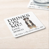 エンツレブチャーマウンテン結婚ドッグ スクエアペーパーコースター (アングル)