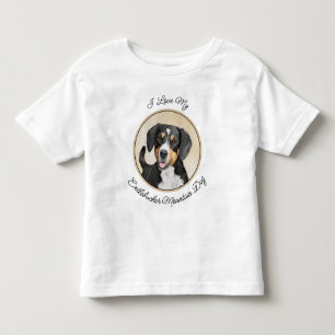 エンツレブチャーマウンテン絵画ドッグのオリジナルドッグアート トドラーTシャツ