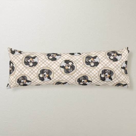 エンツレブチャーマウンテン絵画ドッグのオリジナルドッグアート ボディピロー (正面)