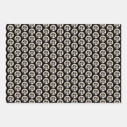 エンツレブチャーマウンテン絵画ドッグのオリジナルドッグアート ラッピングペーパーシート (正面3)