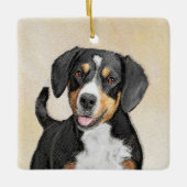 エンツレブチャーマウンテン絵画ドッグズ – オリジナルアート セラミックオーナメント (正面)