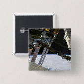 エンデバーの腕が宇宙状態国際的の中 缶バッジ (正面&裏面)