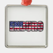 エンデューロマウンテンサイクリングアメリカ国旗 メタルオーナメント (正面)