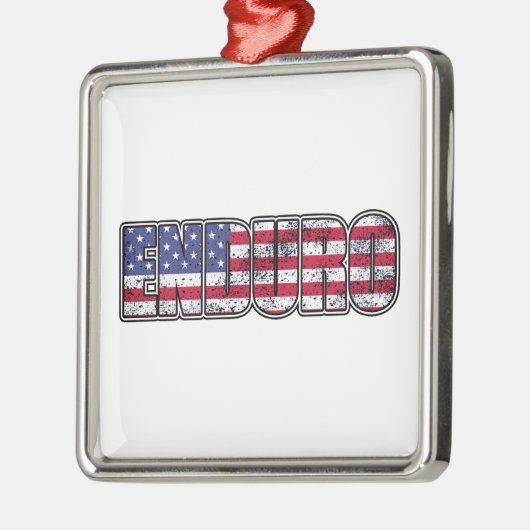 エンデューロマウンテンサイクリングアメリカ国旗 メタルオーナメント (左)