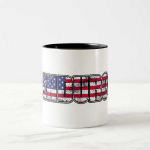 エンデューロ マウンテンバイク アメリカ国旗 ツートーンマグカップ