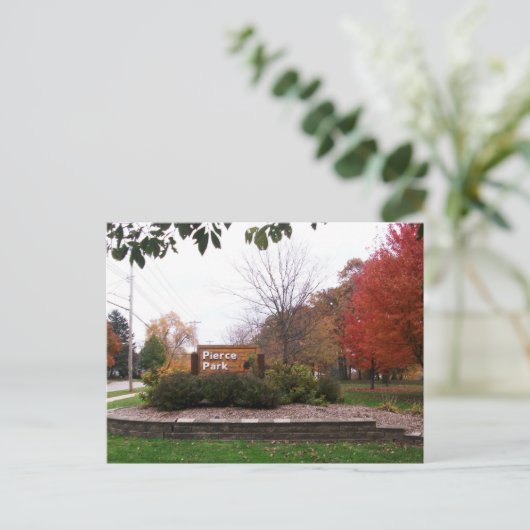 エントランスサイン秋ピアシング公園アップルトンWI ポストカード (スタンド正面)