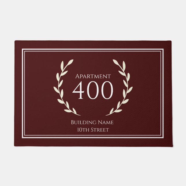 エントリーウェイドアマットハウスナンバーアンドアパートメント ドアマット (正面)