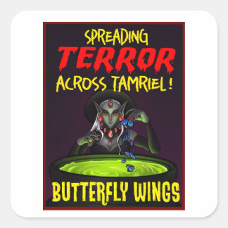 エントロピーオリジナル公式BW不気味ステッカー警告！ スクエアシール