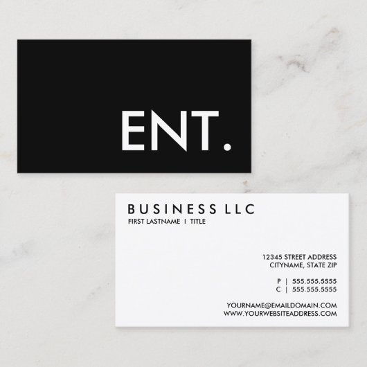 エント。 名刺 (正面/裏面)