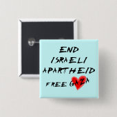 エンドイスラエルのアパルトヘイド無料ハートガザ 缶バッジ (正面&裏面)