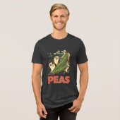 エンドイン豆の不気味な野菜ハロウィーン食べ物パン トライブレンドTシャツ (正面全面)