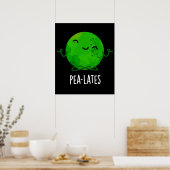 エンドウおもしろいェスPilates Pea Pun Dark BG ポスター (キッチン)