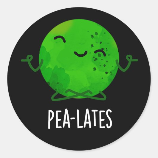 エンドウおもしろいェスPilates Pea Pun Dark BG ラウンドシール (正面)