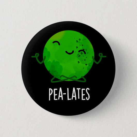 エンドウおもしろいェスPilates Pea Pun Dark BG 缶バッジ (正面)