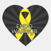 エンドウォリアー子宮内膜症認識度イエローリボン ハートシール (正面)