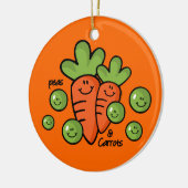 エンドウ豆およびにんじんのオーナメント セラミックオーナメント (左)