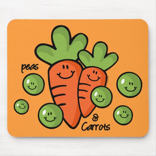 エンドウ豆およびにんじん マウスパッド (正面)
