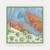 エンドウ豆で大声で叫ぶ悪いおもしろいヤム、感謝の食事 スタンダードランチョンナプキン (正面)