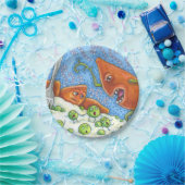 エンドウ豆で大声で叫ぶ悪いおもしろいヤム、感謝の食事 ペーパープレート (パーティー)