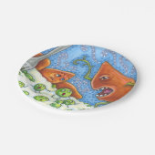 エンドウ豆で大声で叫ぶ悪いおもしろいヤム、感謝の食事 ペーパープレート (アングル)