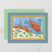 エンドウ豆で大声で叫ぶ悪いおもしろいヤム、感謝の食事 ポストカード (正面/裏面)