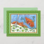 エンドウ豆で大声で叫ぶ悪いおもしろいヤム、感謝の食事 ポストカード (正面/裏面)