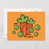 エンドウ豆とニンジン ポストカード (正面/裏面)