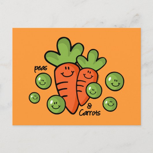 エンドウ豆とニンジン ポストカード (正面)