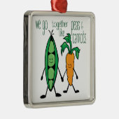 エンドウ豆とニンジン メタルオーナメント (右)