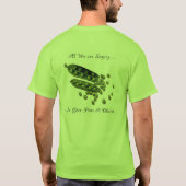 エンドウ豆にチャンスを与えて下さい Tシャツ (裏面)