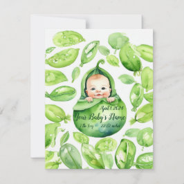エンドウ豆のポッド尊さ誕生のお知らせ シーズンカード