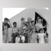 エンドウ豆の収穫の間の移住ファミリー – 1939年 ポスター (正面)