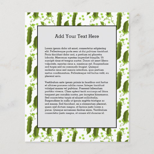 エンドウ豆の葉植物は野菜の健康食品の周り チラシ (正面)