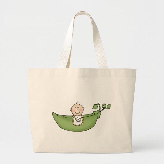 エンドウ豆の鞘のベビー ラージトートバッグ (正面)