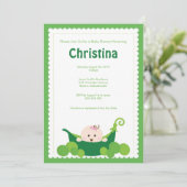 エンドウ豆の鞘の女の赤ちゃんのベビーシャワーの招待状 招待状 (スタンド正面)