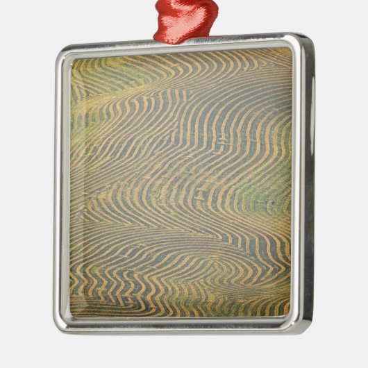 エンドウ豆は冬枯れし、収穫を待っていた メタルオーナメント (左)