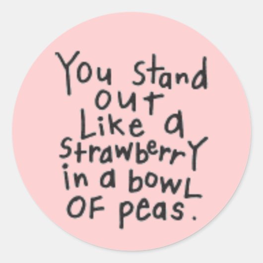 エンドウ豆をボウルに入れてイチゴのように目立つ ラウンドシール (正面)