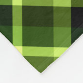 エンドウ豆グリーンプレイドパターンスモールフリースブランケット フリースブランケット (角)