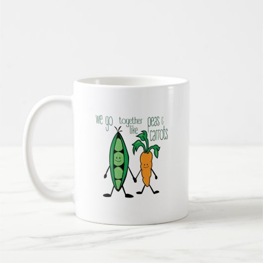 エンドウ豆及びにんじん コーヒーマグカップ (左)