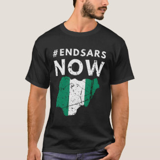 エンドサーズエンドサーズナイジェリア拳フラグ終了の警察ブルット Tシャツ