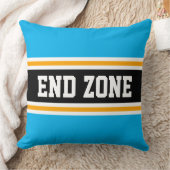 エンドゾーンブライトスカイブルーブラックアスレチックストライプ クッション (ブランケット)