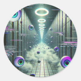 👁️ "エンドレスなウォッチャー" Weirdcoreステッカー👁️ ラウンドシール
