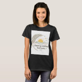 エンドレスな地平線を追い求めて 日没ビーチ Tシャツ (正面フル)